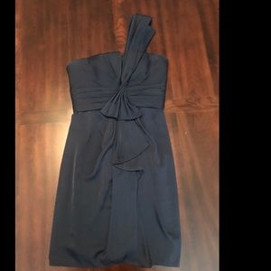 BCBGMaxAzria Navy one shoulder dress
